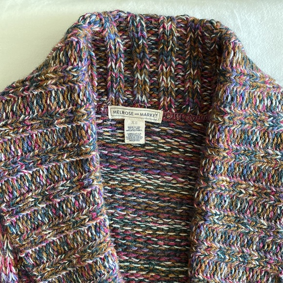 Melrose and Market long open front shawl collar cardigan rainbow pastels pinks - Picture 5 of 16